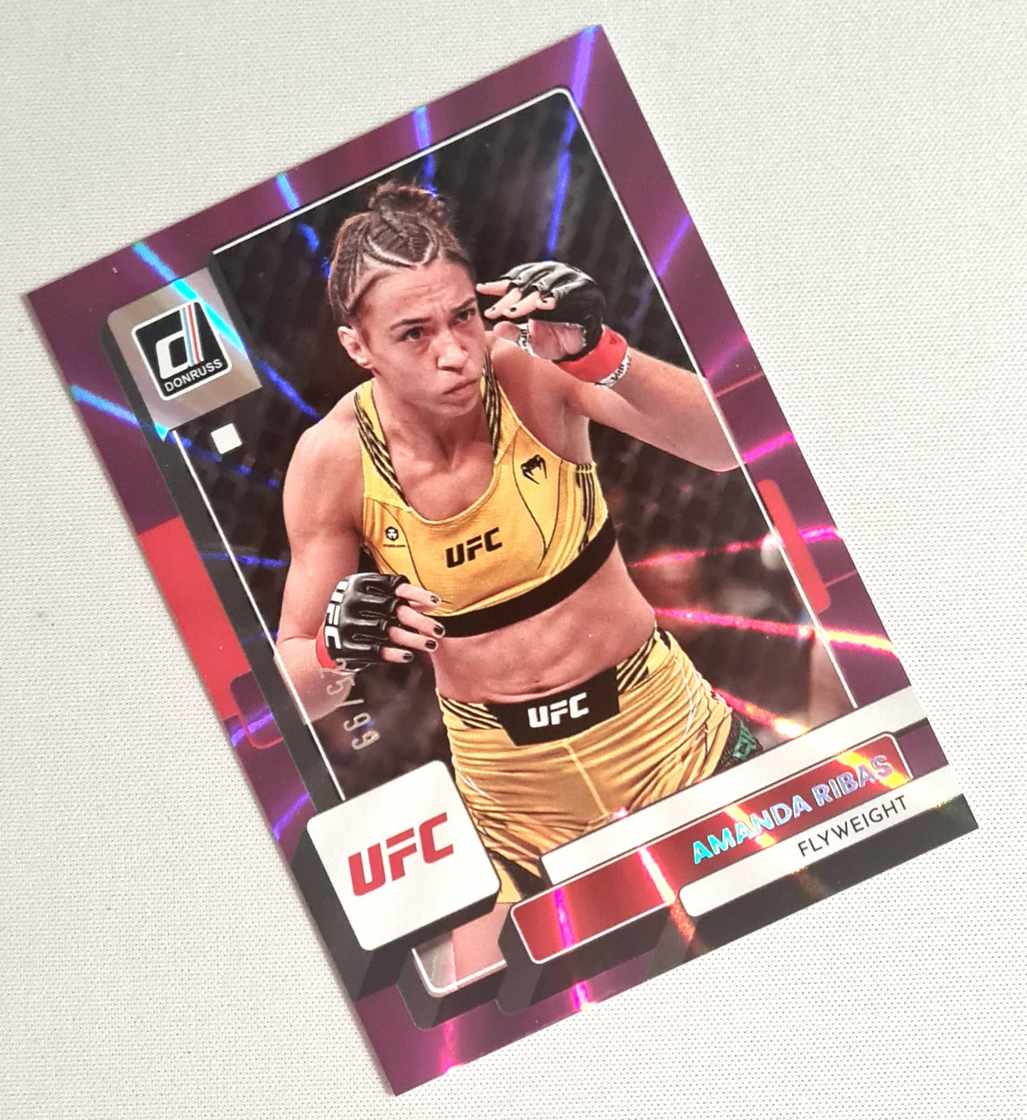 Amanda Ribas - 2023 Panini Donruss UFC fighter Flyweight Women Division #156 Holo Purple Laser /99