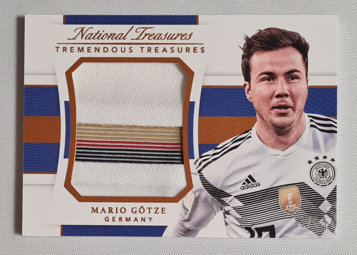 Mario Gotze - 2018 Panini National Treasures Soccer National Team Germany #TT-MG / Patch Match-worn /35