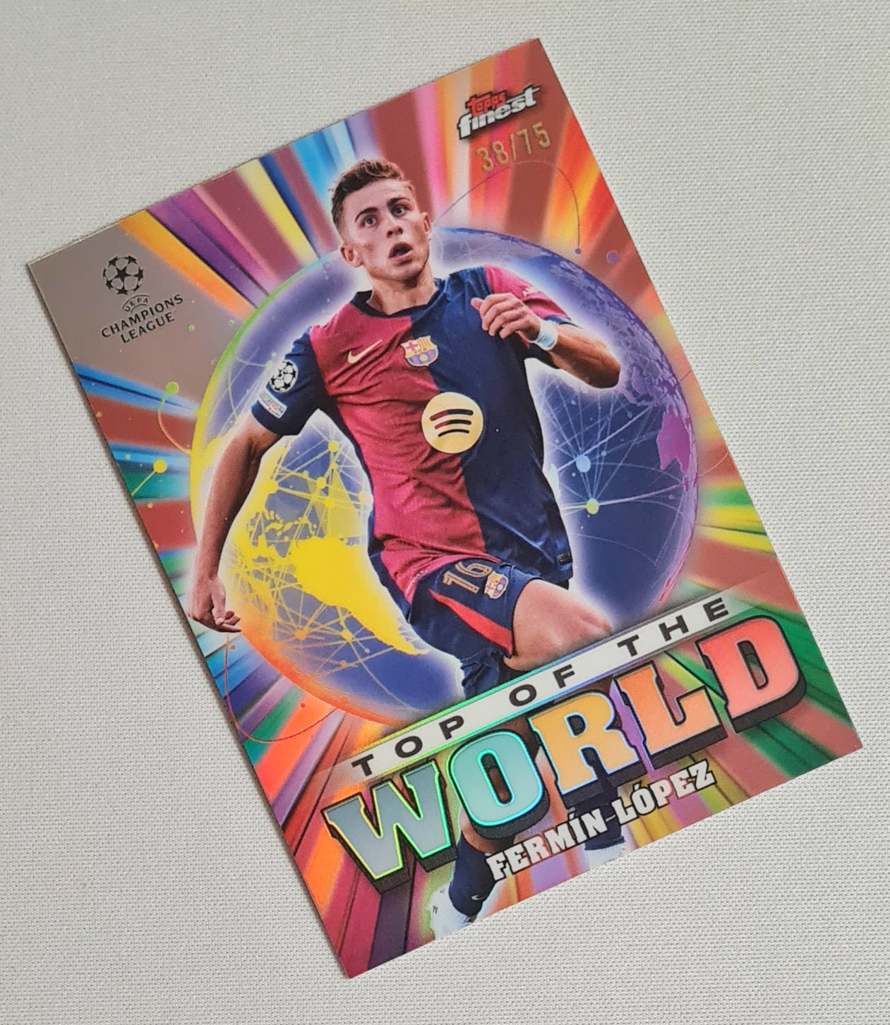Fermin Lopez - 2025 Topps Finest Top of the World Chelsea FC #TW-6 Refractor /75