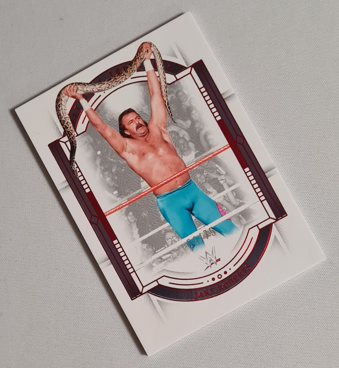 Jake Roberts - 2024 Panini National Treasures WWE Wrestling #90 Red Foil Parallel /75