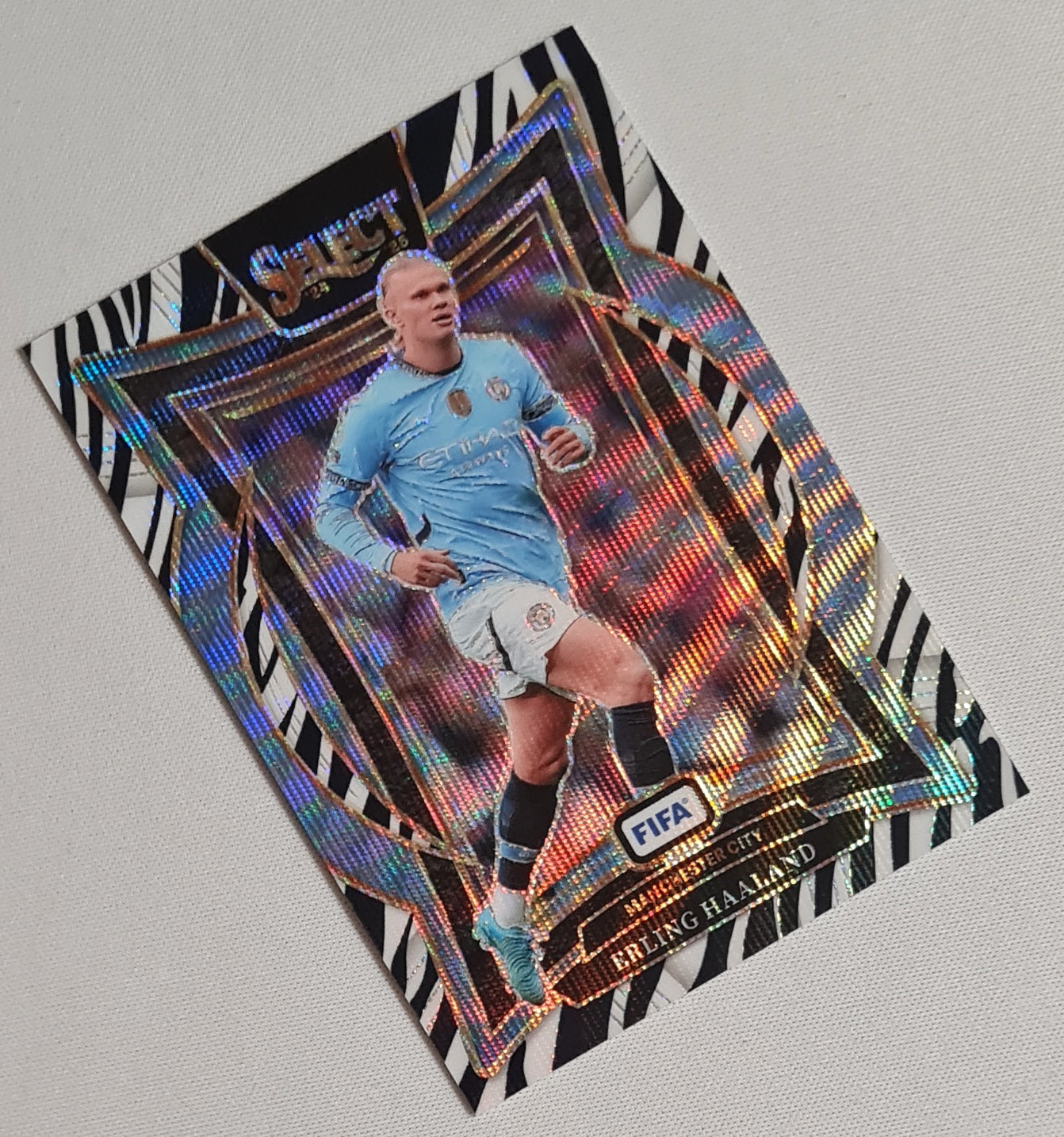 Erling Haaland - 2024/25 Panini Select FIFA Soccer Manchester City #23 Terrace Zebra Prizm SSP