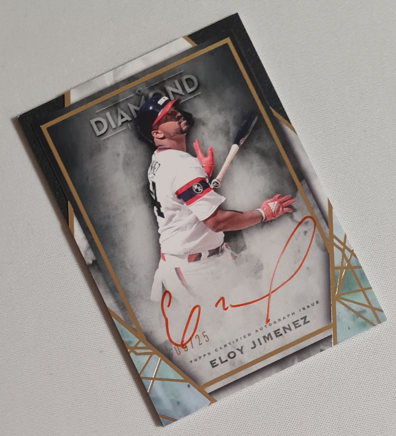 Eloy Jimenez - 2022 Topps Diamond Icons Baseball MLB Chicago White Sox #RI-EJI /25 /on card Auto Red Ink