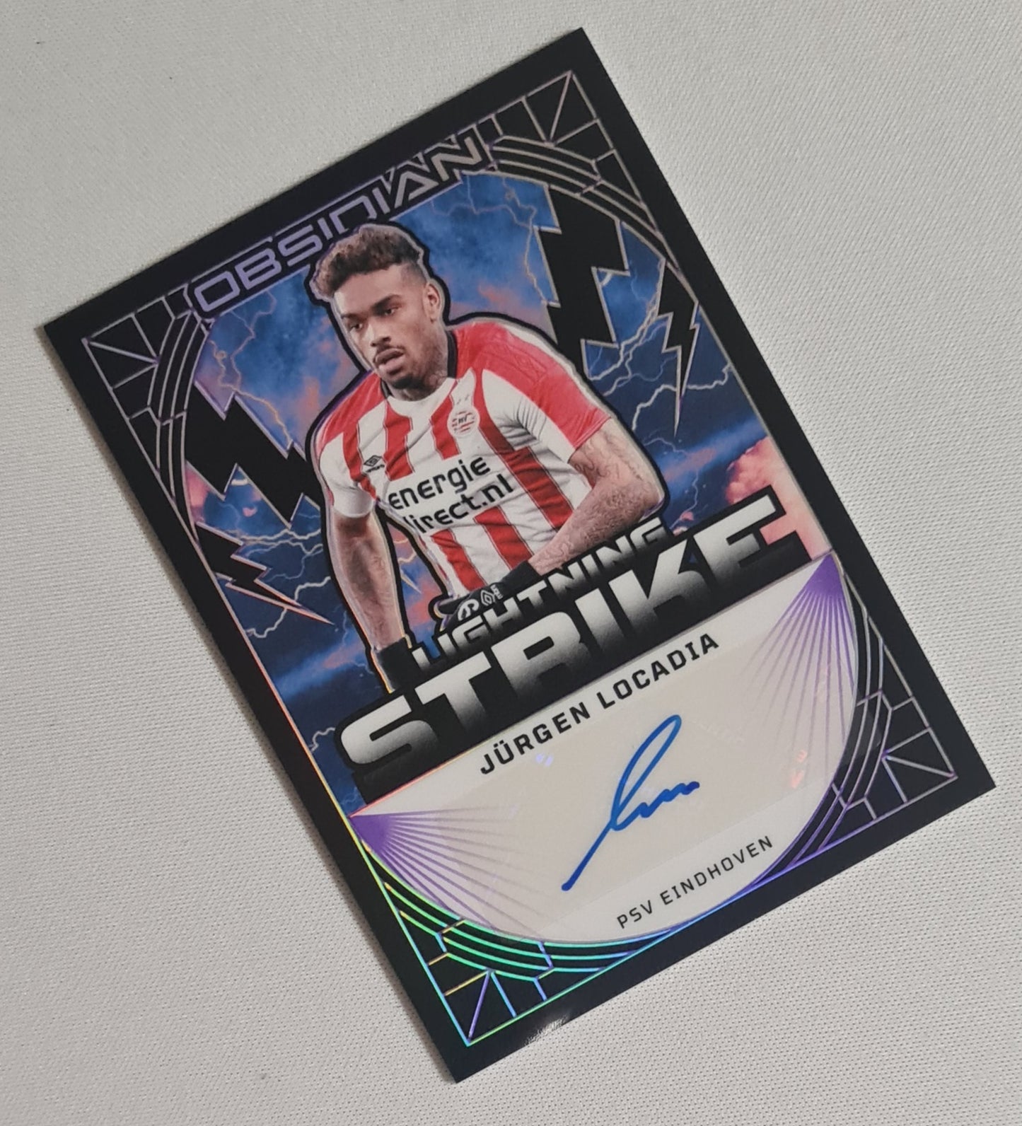 Jurgen Locadia - 2024/25 panini Obsidian Soccer Lightning Strike PSV Eindhoven #LS-JLO /25 /Auto