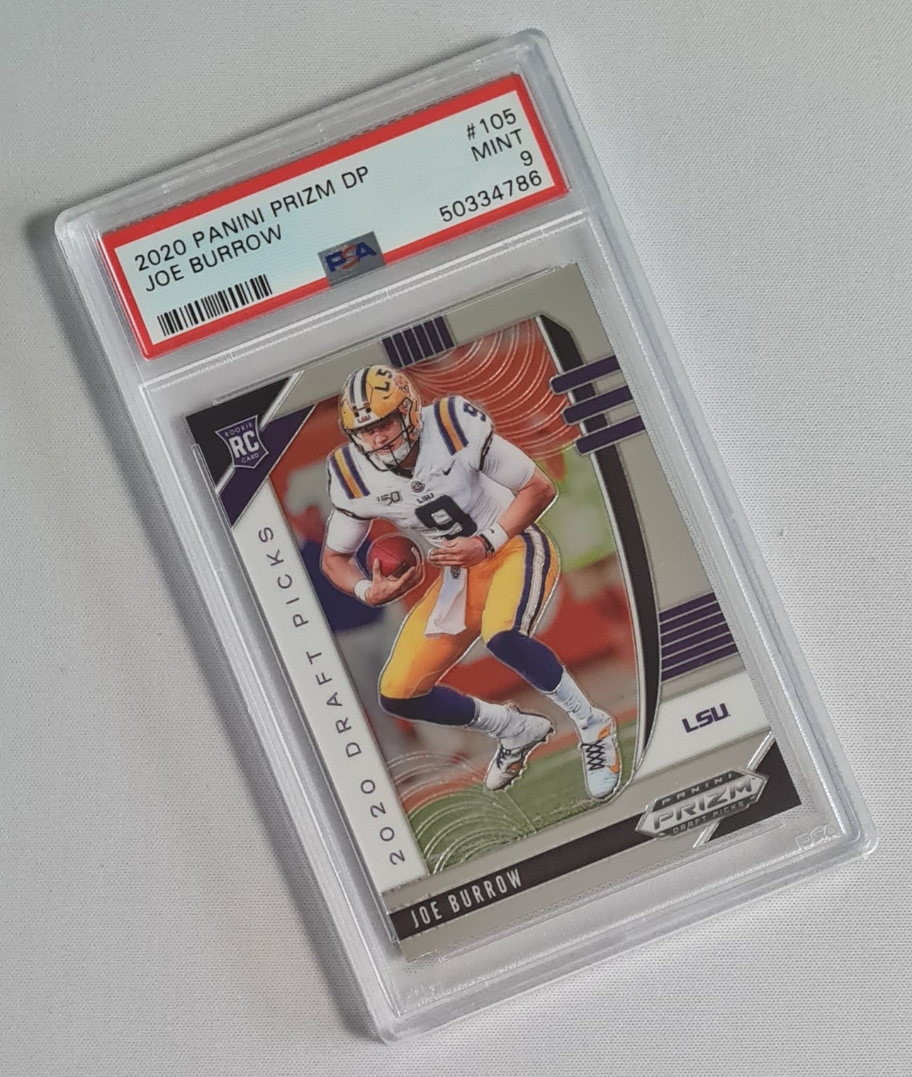 Joe Burrow - 2020 Panini Prizm D.P. LSU Football (RC) #105 PSA 9 MINT