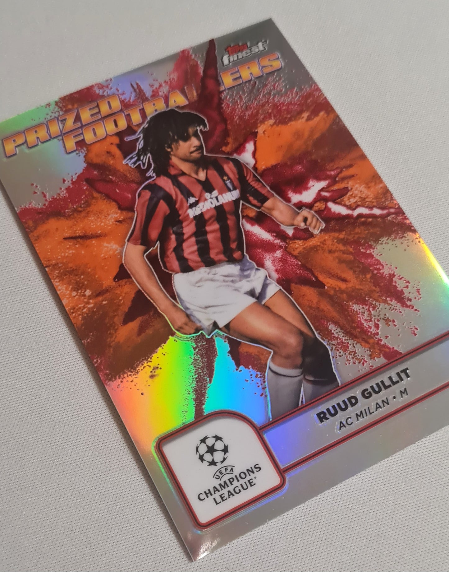 Ruud Gullit - 2025 Topps Finest Prized Footballers AC milan #PFF-8 Orange/Red Fusion