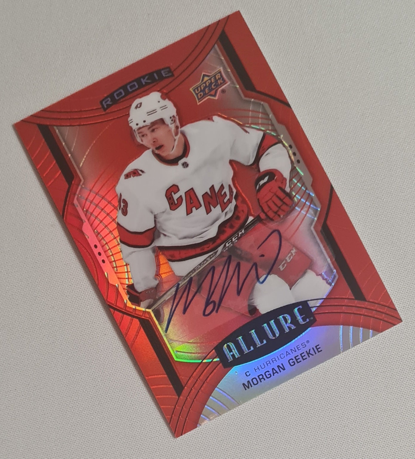 Morgan Geekie - 2020/21 Upper Deck Allure NHL Hurricanes Red Rainbow Auto (RC) #119 /Auto