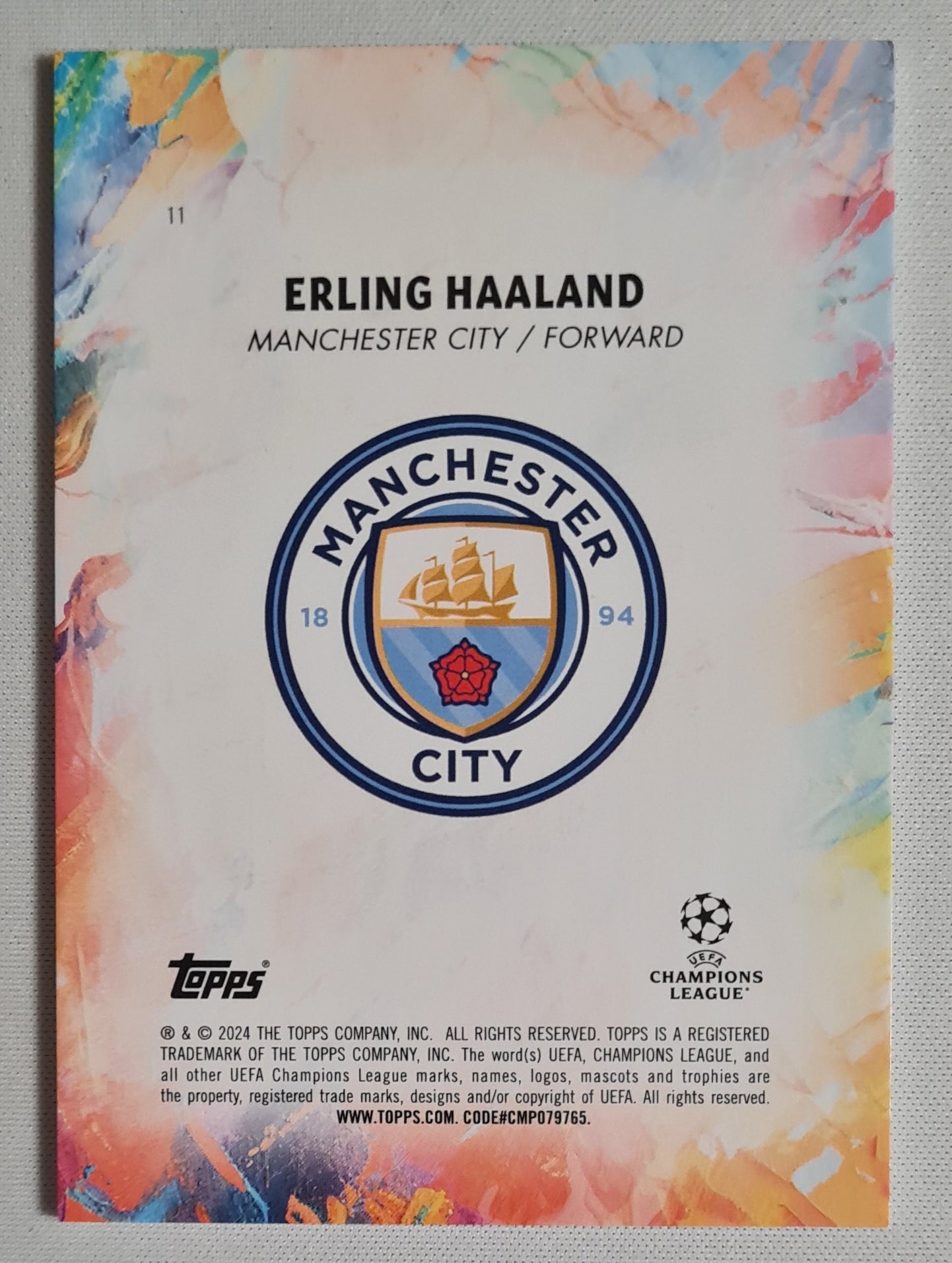 Erling Haaland - 2024 Topps Inception First XI Pink /75 #11