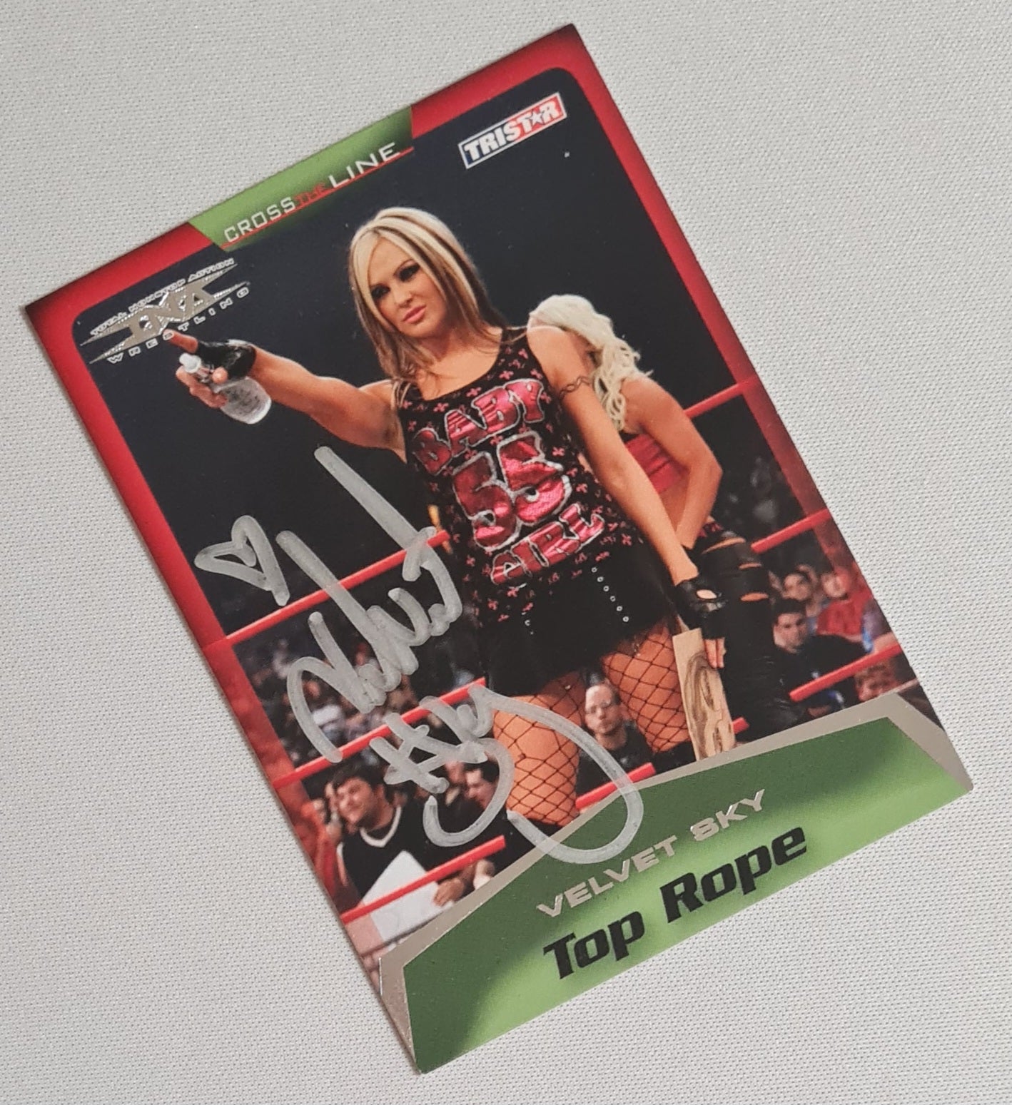 Velvet Sky - 2008 Tristar Cross the Line Top Rope #47 /on Card Auto