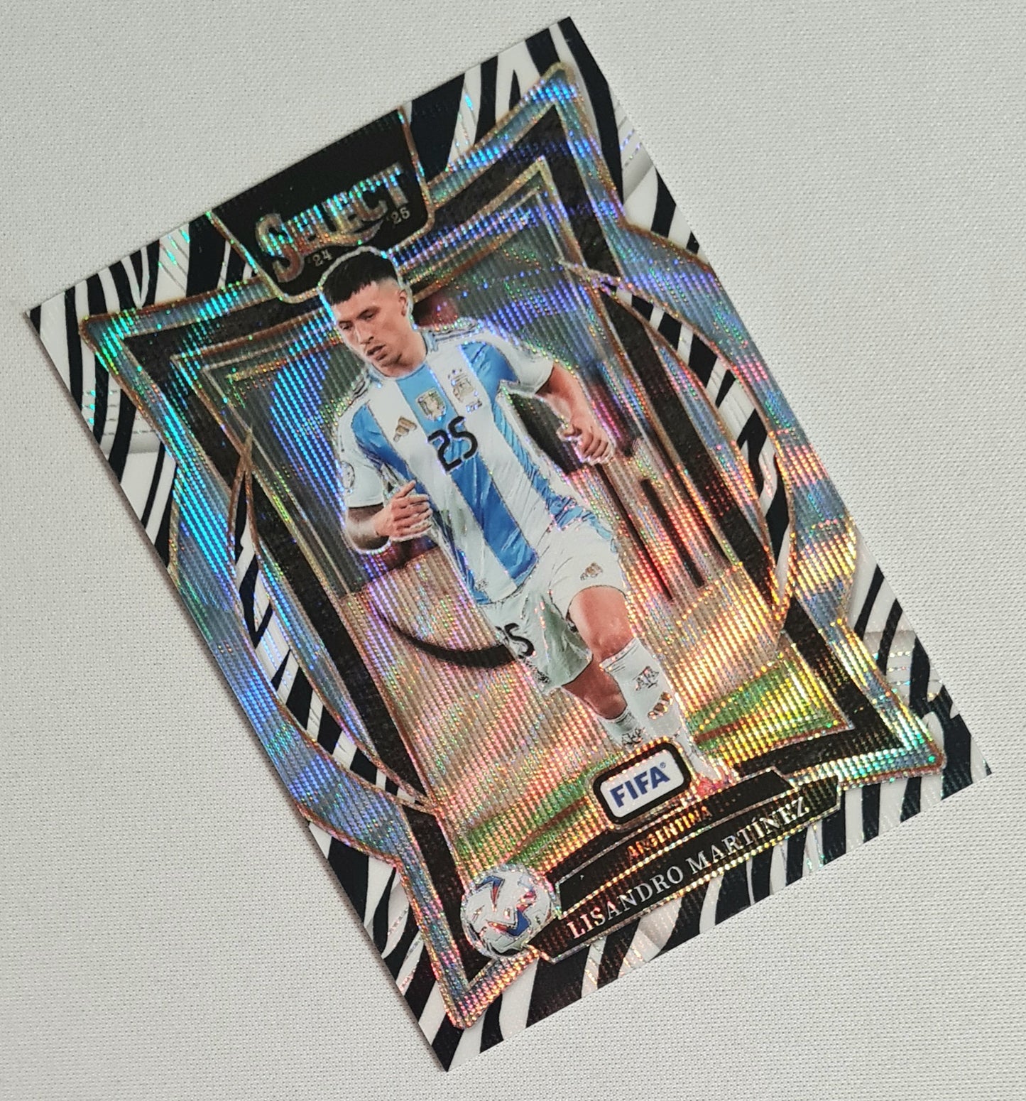 Lisandro Martinez - 2024/25 Panini Select FIFA Soccer National Team Argentina #57 Terrace Zebra