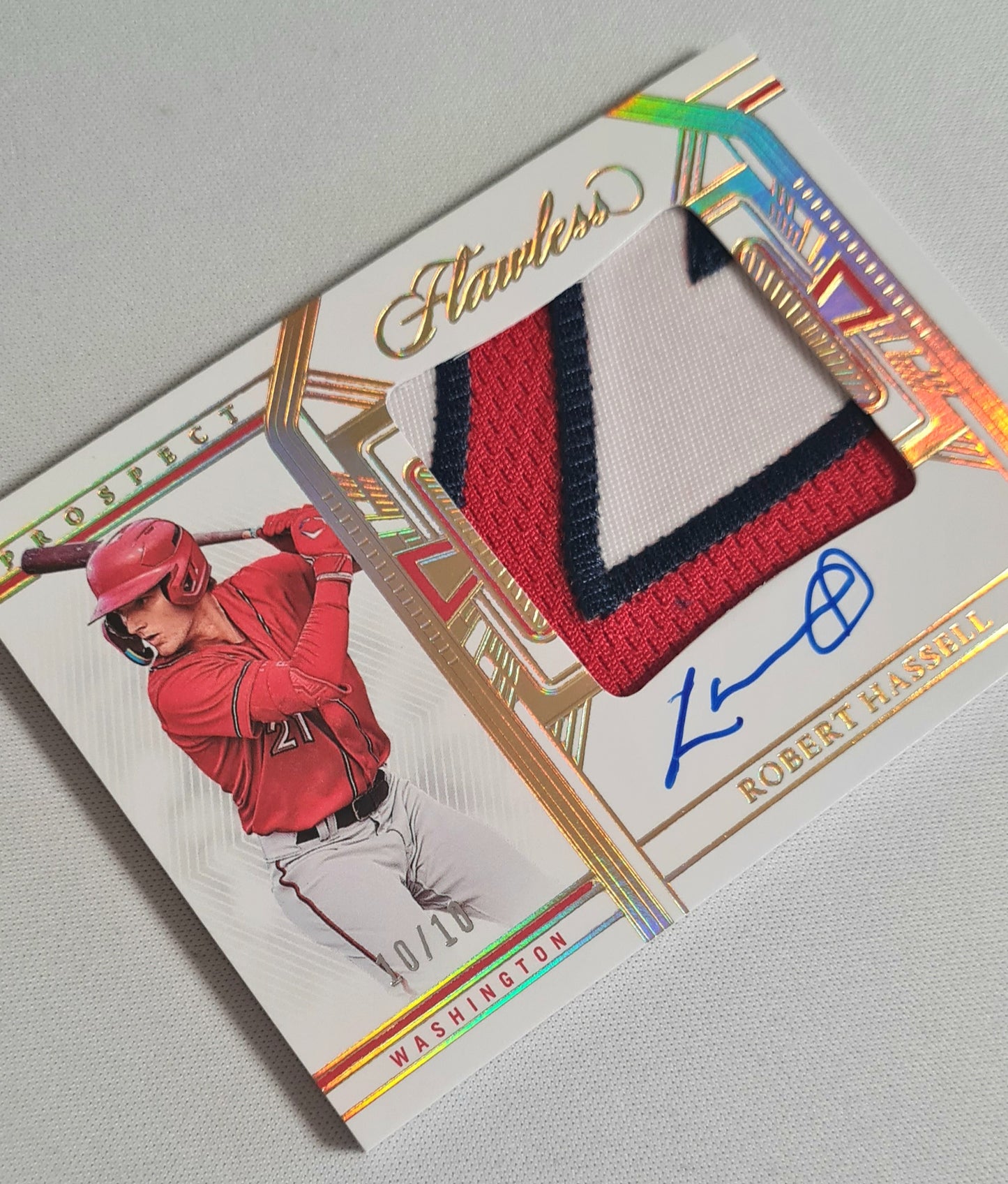 Robert Hassell - 2024 Panini Flawless Basketball MLB Washington Prospect #PPA-HR /10 / Patch / Auto