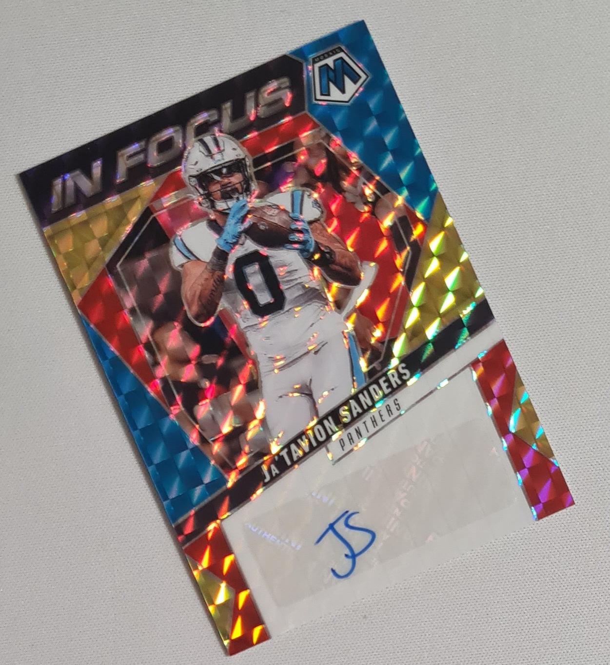 Ja'Tavion Sanders - 2025 Panini Mosaic Football NFL Carolina Panthers In Focus #IFS-JSS /Auto