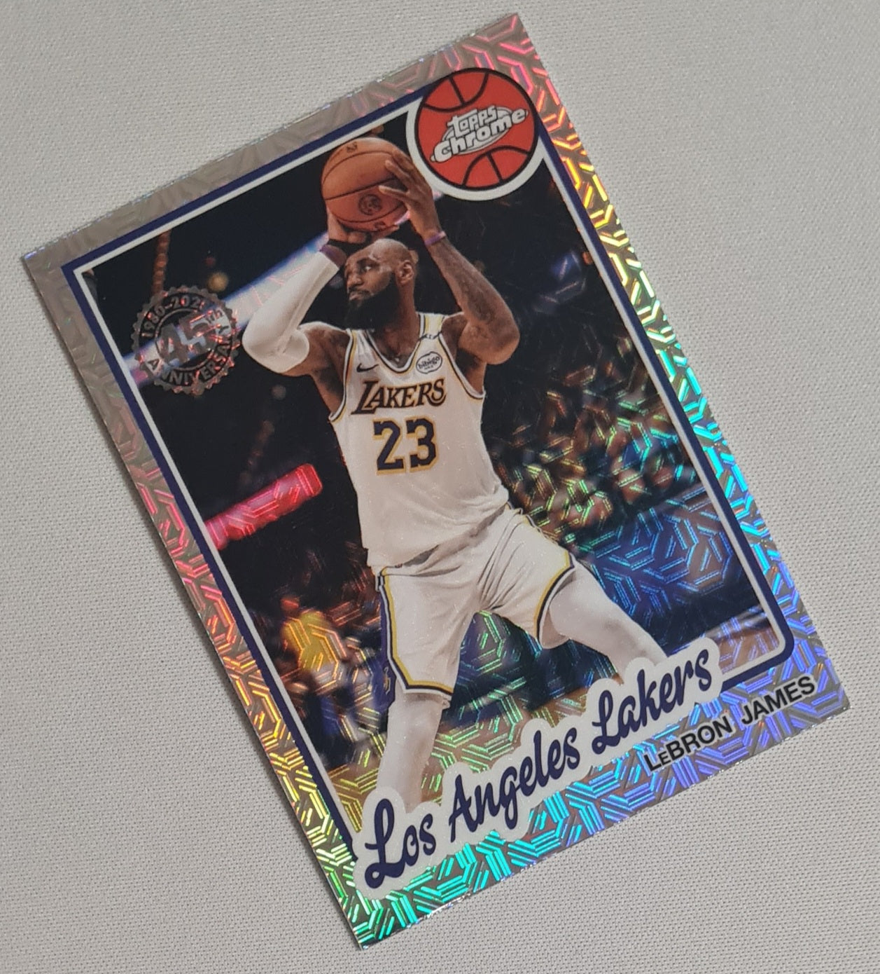 Lebron James - 2025 Topps Chrome NBA Basketball Los Angeles Lakers 45 Year Anniversary Mojo #TC-LJ