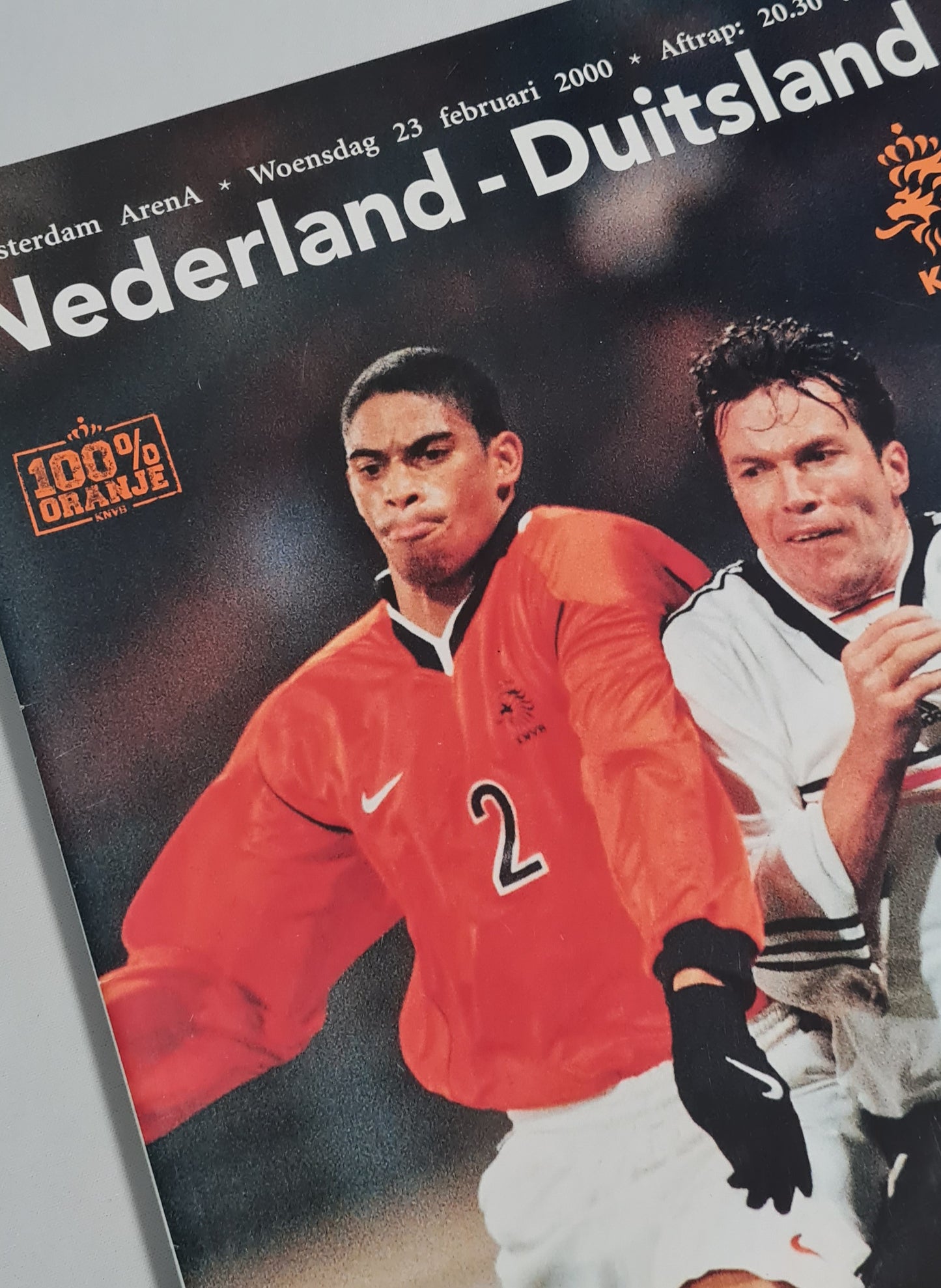 Nederland vs Duitsland Soccer Program - 2000 KNVB Match Program in Amsterdam Arena