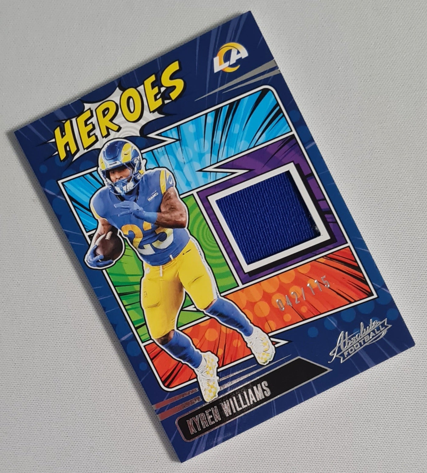 Kyren Williams - 2025 Panini Absolute Football NFL LA Rams HEROES #AHM-KWS /Patch /115