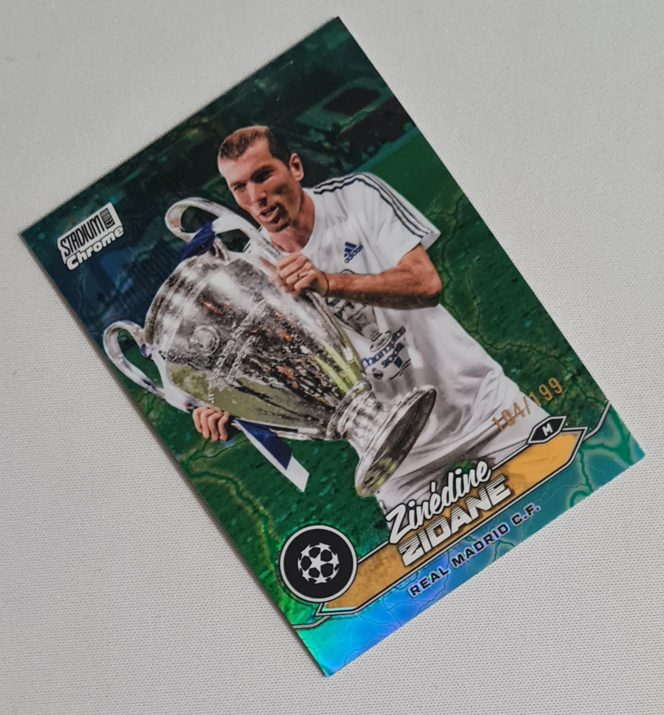 Zinedine Zidane - 2024 Topps Stadium Chrome Real Madrid C.F. (CL) #5 /199 Green Refractor