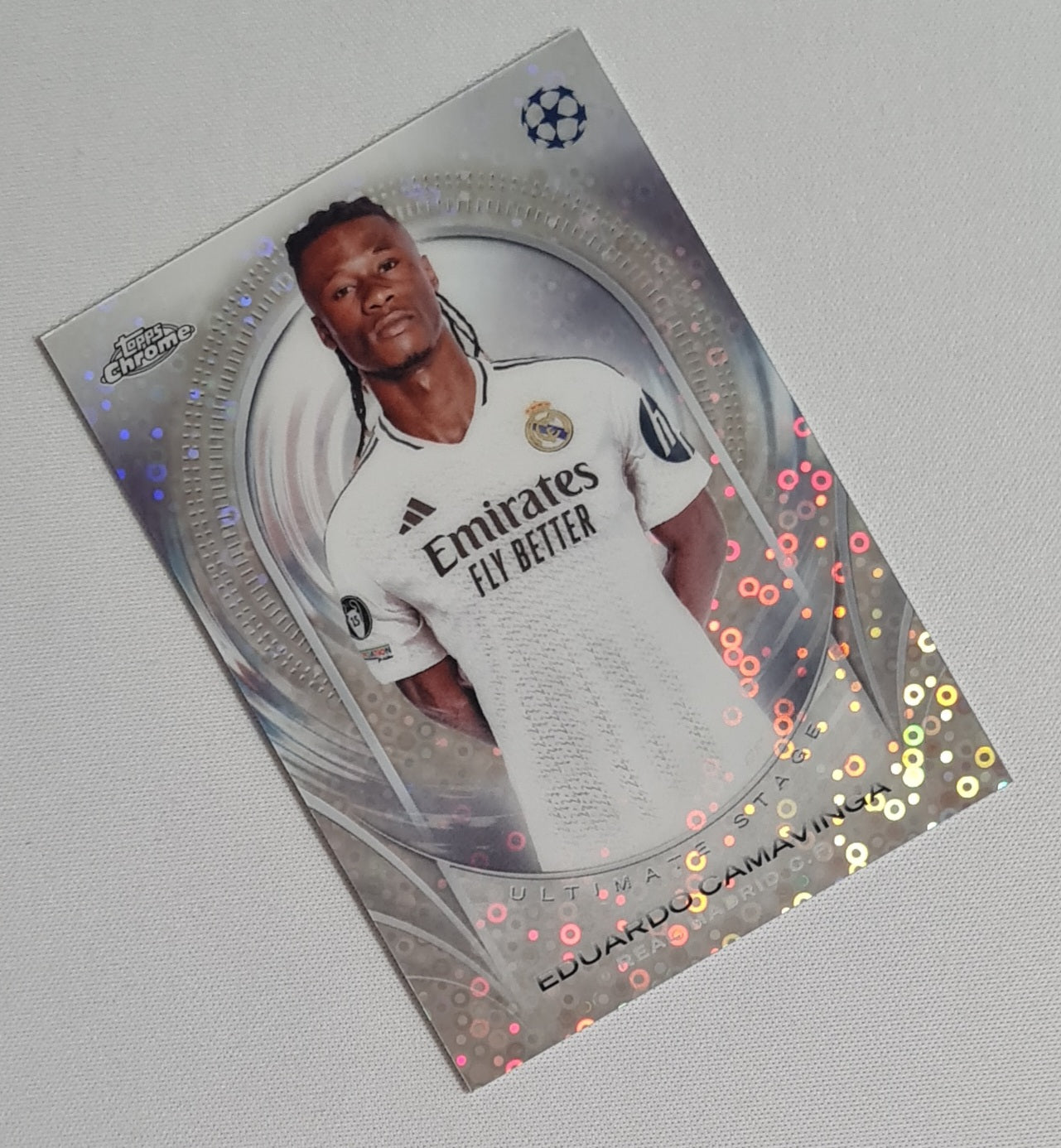 Eduardo Camavinga - 2025 Topps Chrome Ultimate Stage Chrome Card Real Madrid C.F. #USC-44 Disco Refractor