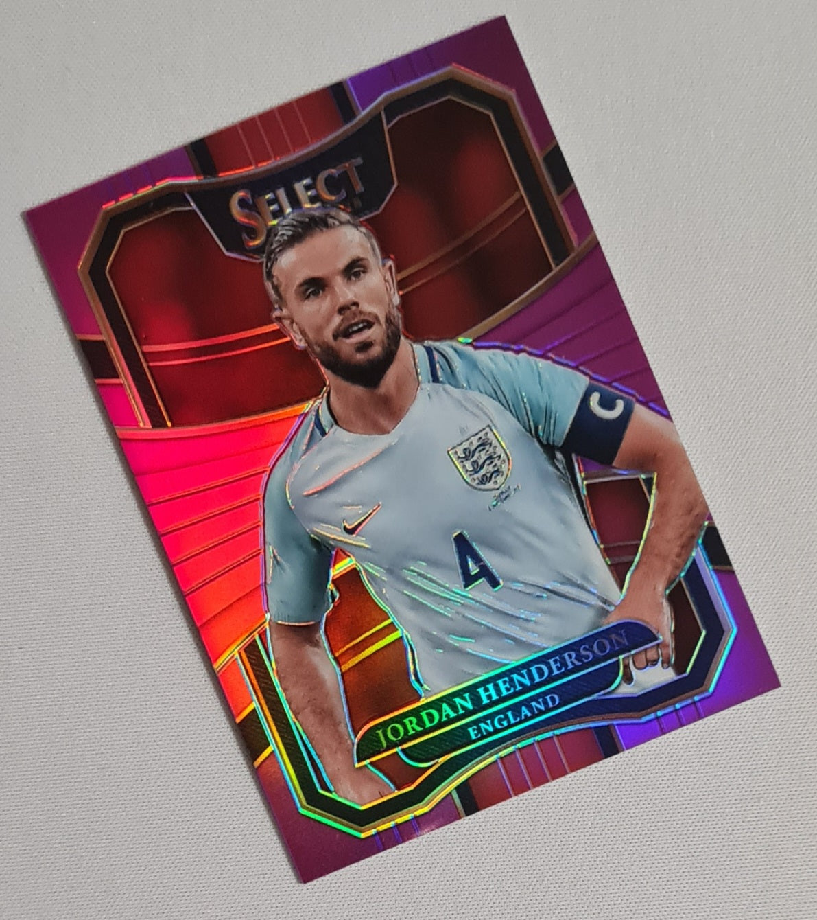 Jordan Henderson - 2017/18 Panini Select Soccer National Team England #18 Red Prizm /125