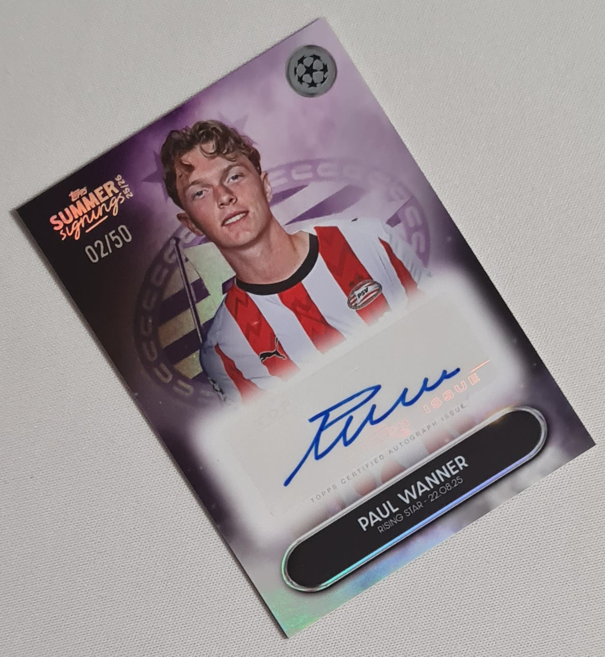 Paul Wanner - 2025 Topps PSV Eindhoven Summer Signings - Rising Star - 220825 (CL) /50 /Autograph