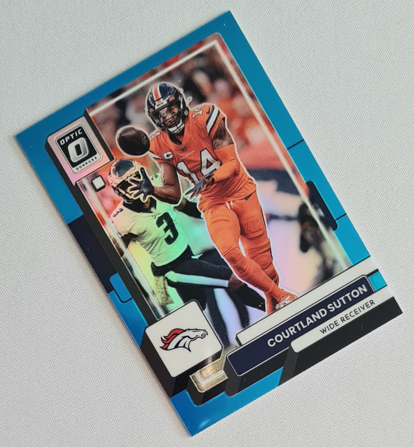 Courtland Sutton - 2022 Panini Donruss Optic Football NFL Denver Broncos #60 Blue Aqua Prizm Refractor