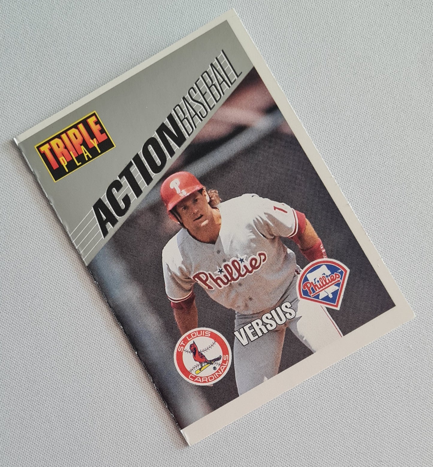 Triple Play - 1993 Leaf MLB ACTION BASEBALL St. Louis versus Phillies #5 of 30 Special Score card Booklet