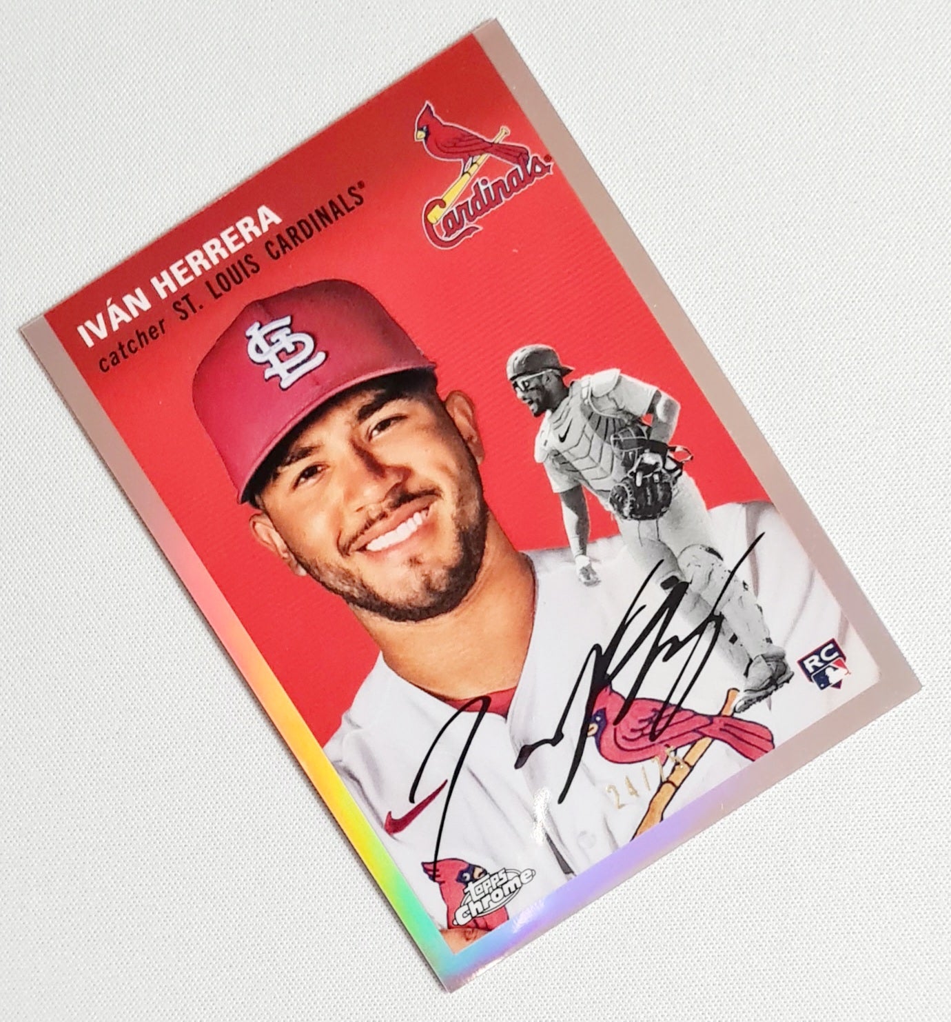 Ivan Herrera - 2023 Topps Chrome MLB Baseball St. Louis Cardinals #28 Platinum Anniversary 24/75