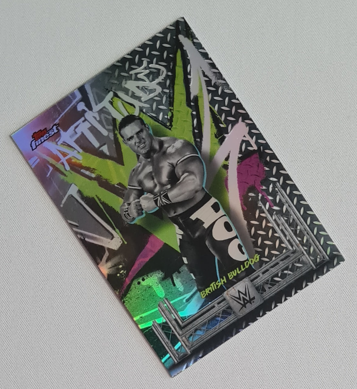 British Bulldog - 2025 Topps Finest WWE Wrestling #229 Rare Attitued Refractor