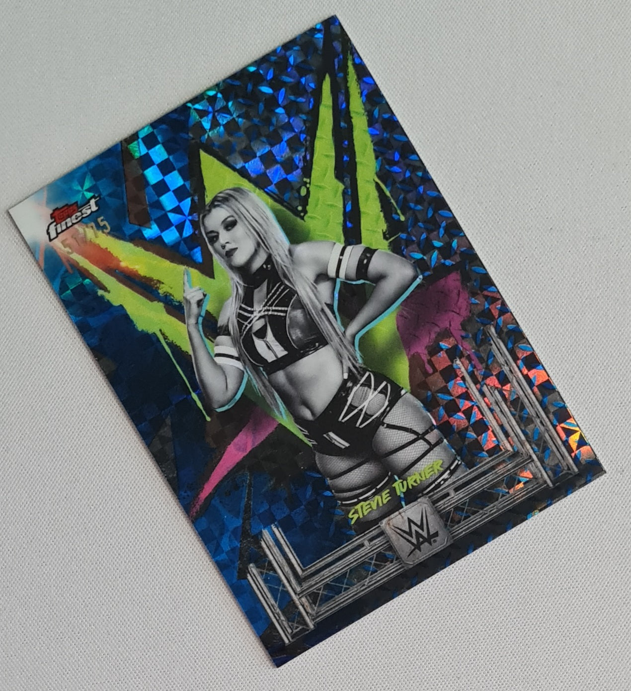 Stevie Turner - 2025 Topps Finest WWE Wrestling NXT #175 Uncommon Blue Checkerboard Refractor /75