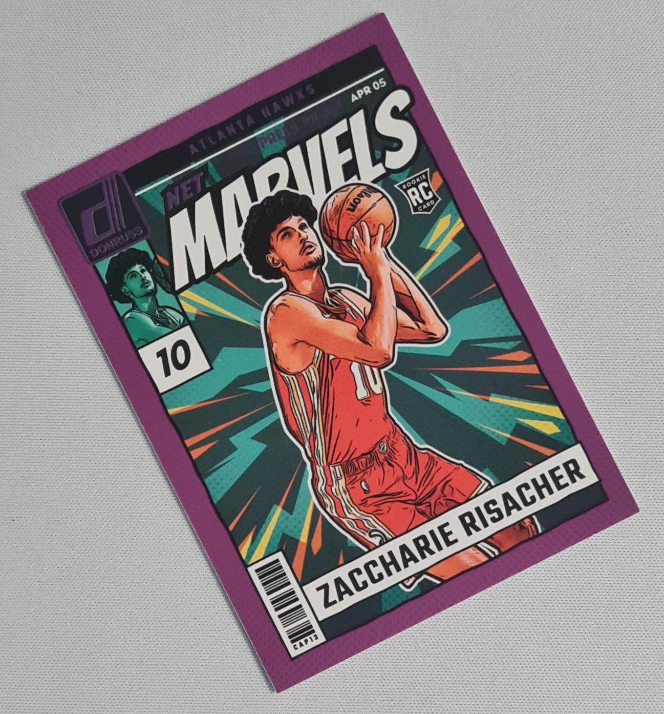 Zaccharie Risacher - 2024/25 Panini Donruss Basketball NBA Atlanta Hawks MARVELS Net (RC) #14