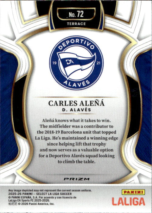 Carles Alena - 2025/26 Panini Select La Liga Terrace Prizm #72 Deportivo Alaves