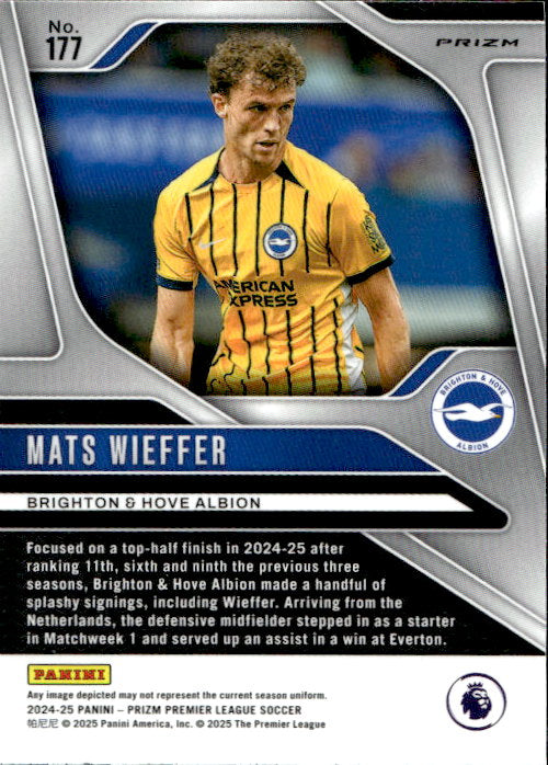 Mats Wiefer - 2024/25 Panini Prizm Premier League Genesis Prizm #177 Brighton & Hove Albion