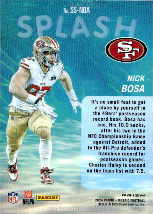 Nick Bosa - 2024 Panini Mosaic Splash Prizm #SS-NBA San Francisco 49ers