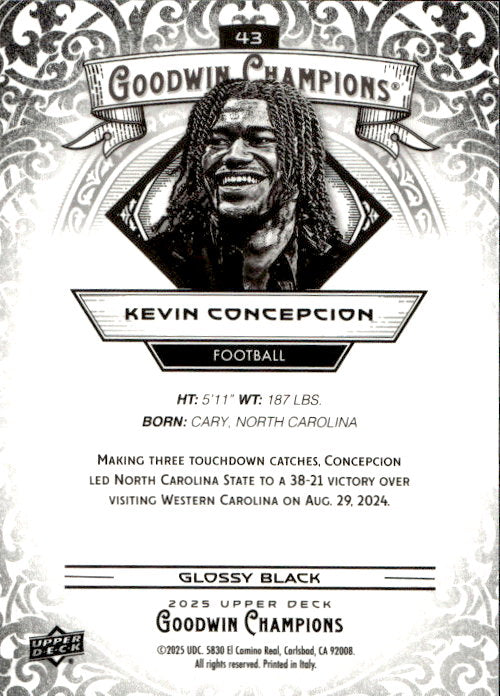 Kevin Concepcion - 2025 Upper Deck Goodwin Champions Glossy Black #43