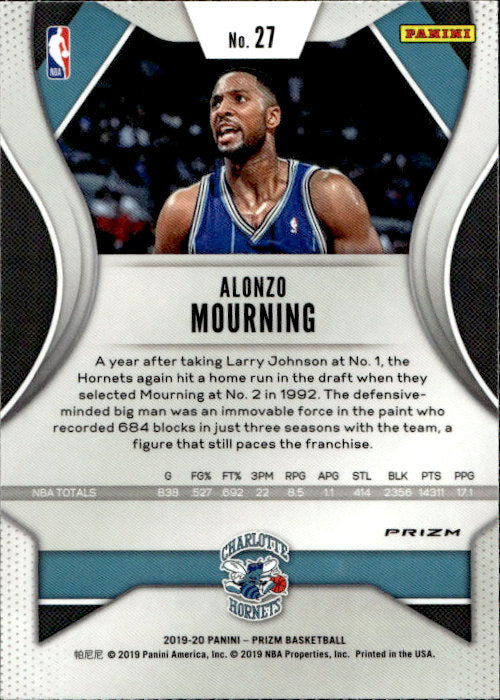 Alonzo Mourning - 2019/20 Panini Prizm Basketball Green Prizm #27 Charlotte Hornets