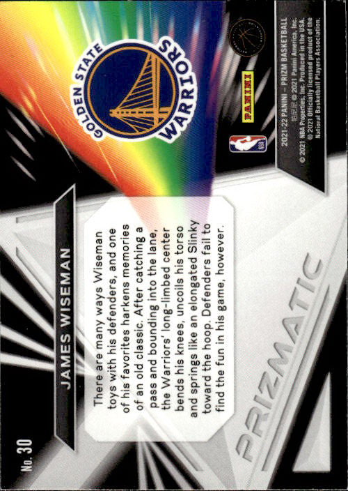 James Wiseman - 2021/22 Panini Prizm Basketball Prizmatic #30 Golden State Warriors