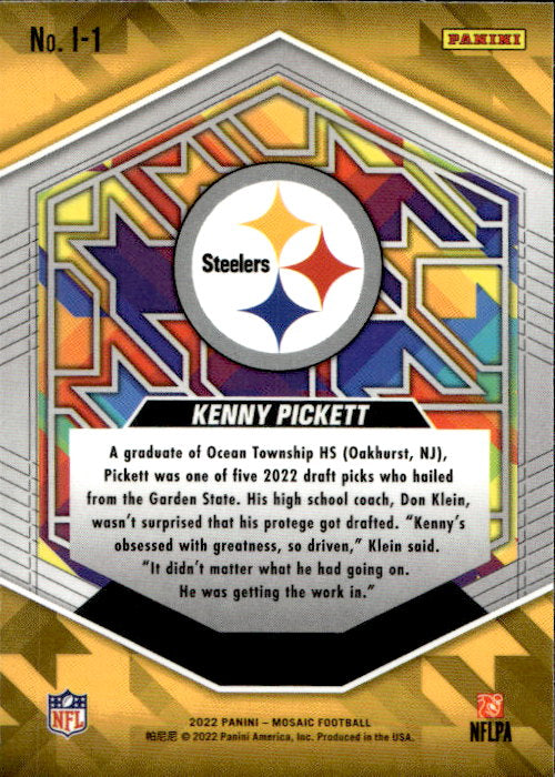 Kenny Pickett - 2022 Panini Mosaic Introductions #I-1 Pittsburgh Steelers
