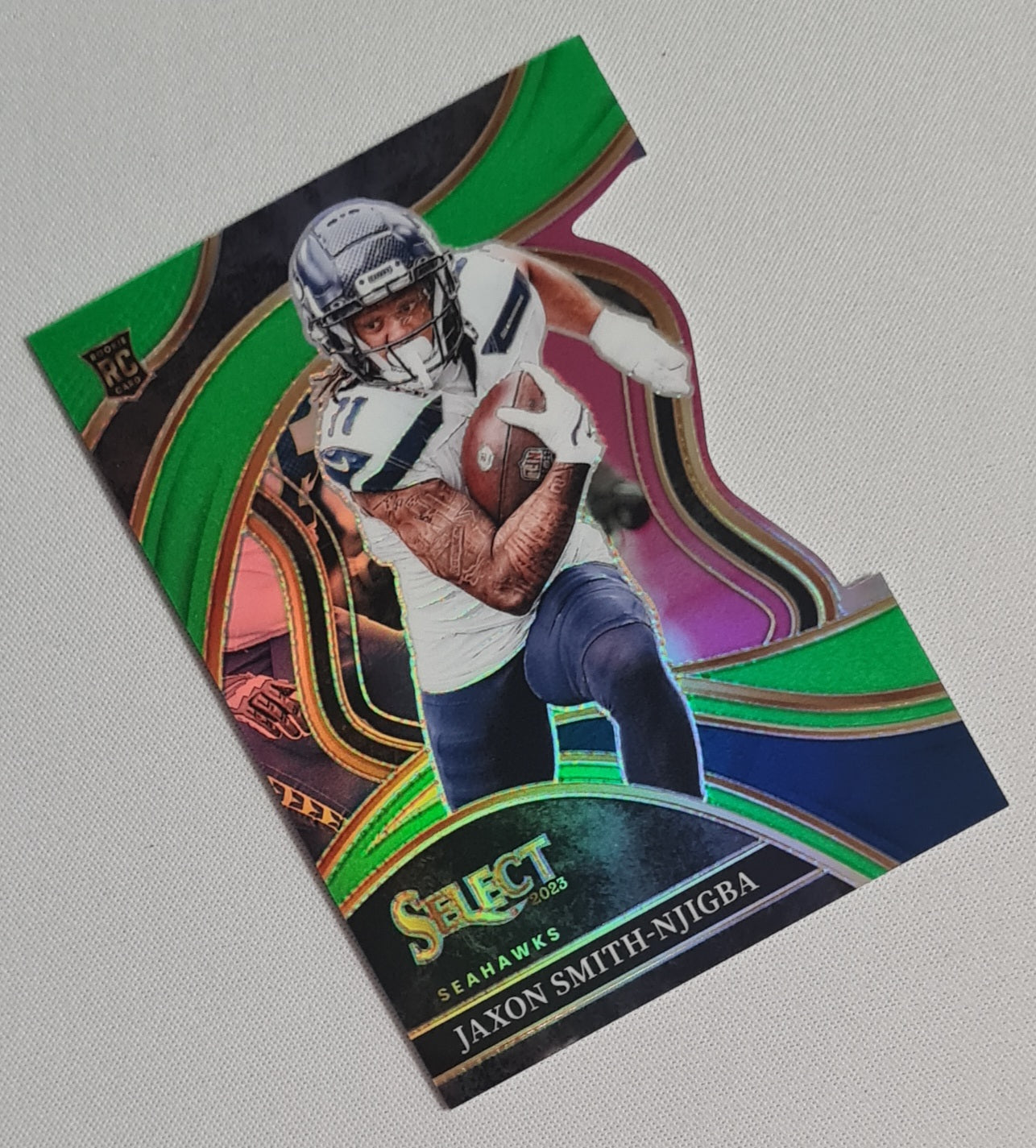 Jaxon Smith Njigba - 2023 Panini Select Neon Green Prizm Club #259 Seattle Seahawks