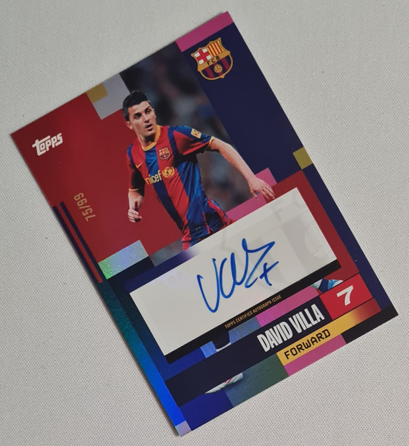 David Villa - 2024 Topps FC Barcelona Team Set Auto /99 #AU-DV