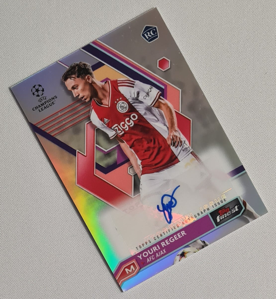 Youri Regeer - 2022/23 Topps Finest UCL Autograph #A-YR AFC Ajax