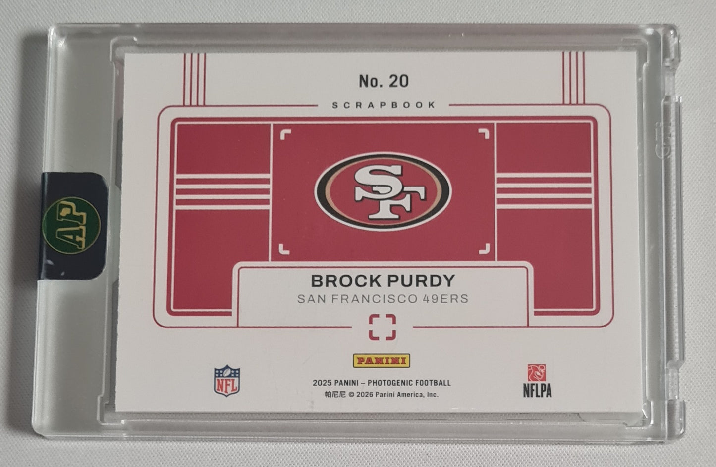 Brock Purdy - 2025 Panini Photogenic Scrapbook Gold /10 #20 San Francisco 49ers