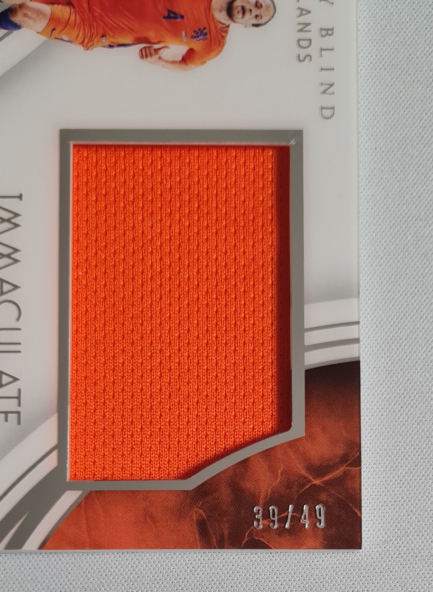 Daley Blind - 2017 Panini Immaculate Collection Soccer The Standard Patch Orange /49 #IST-DB Netherlands