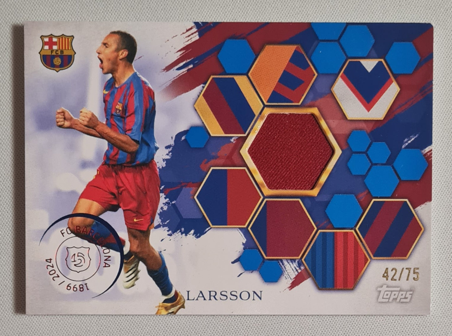 Henrik Larsson - 2024 Topps 125 Year Barcelona Anniversary Patch /75 #JR-HL