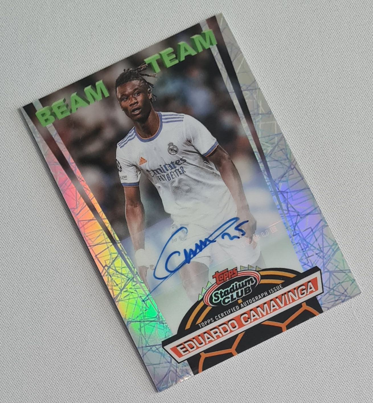 Eduardo Camavinga - 2021/22 Topps Stadium Club Chrome UCL Beam Team Auto /199 #BTA-EC Real Madrid CF