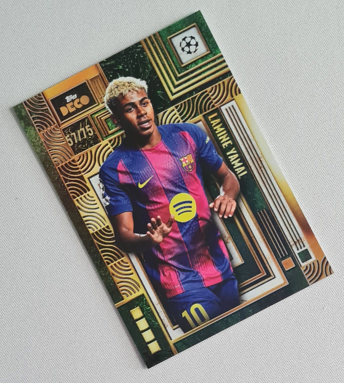 Lamine Yamal - 2025 Topps Deco Current Stars Green /75 FC Barcelona