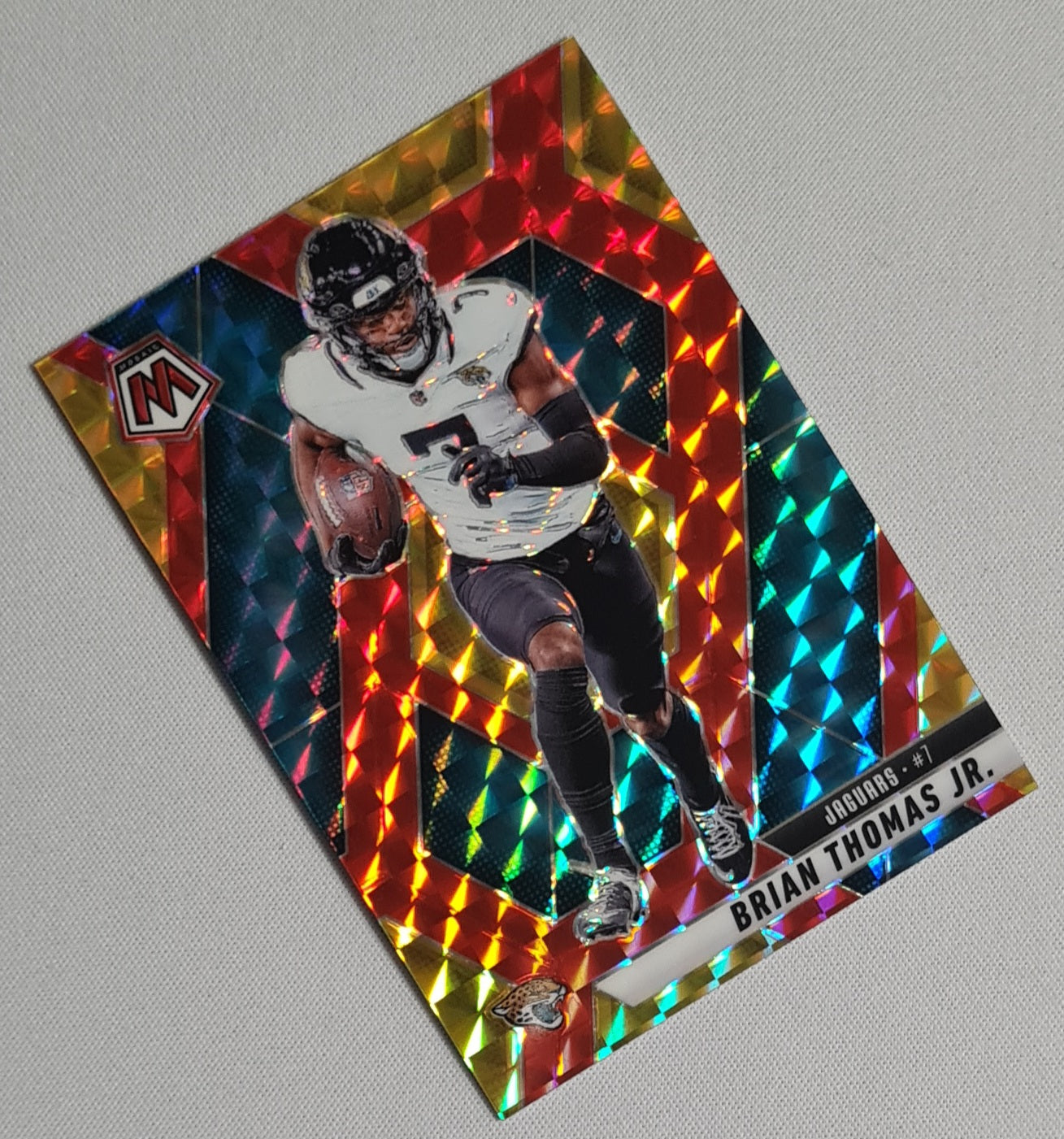 Brian Thomas Jr - 2025 Panini Mosaic Fusion Red Yellow /89 #108 Jacksonville Jaguars