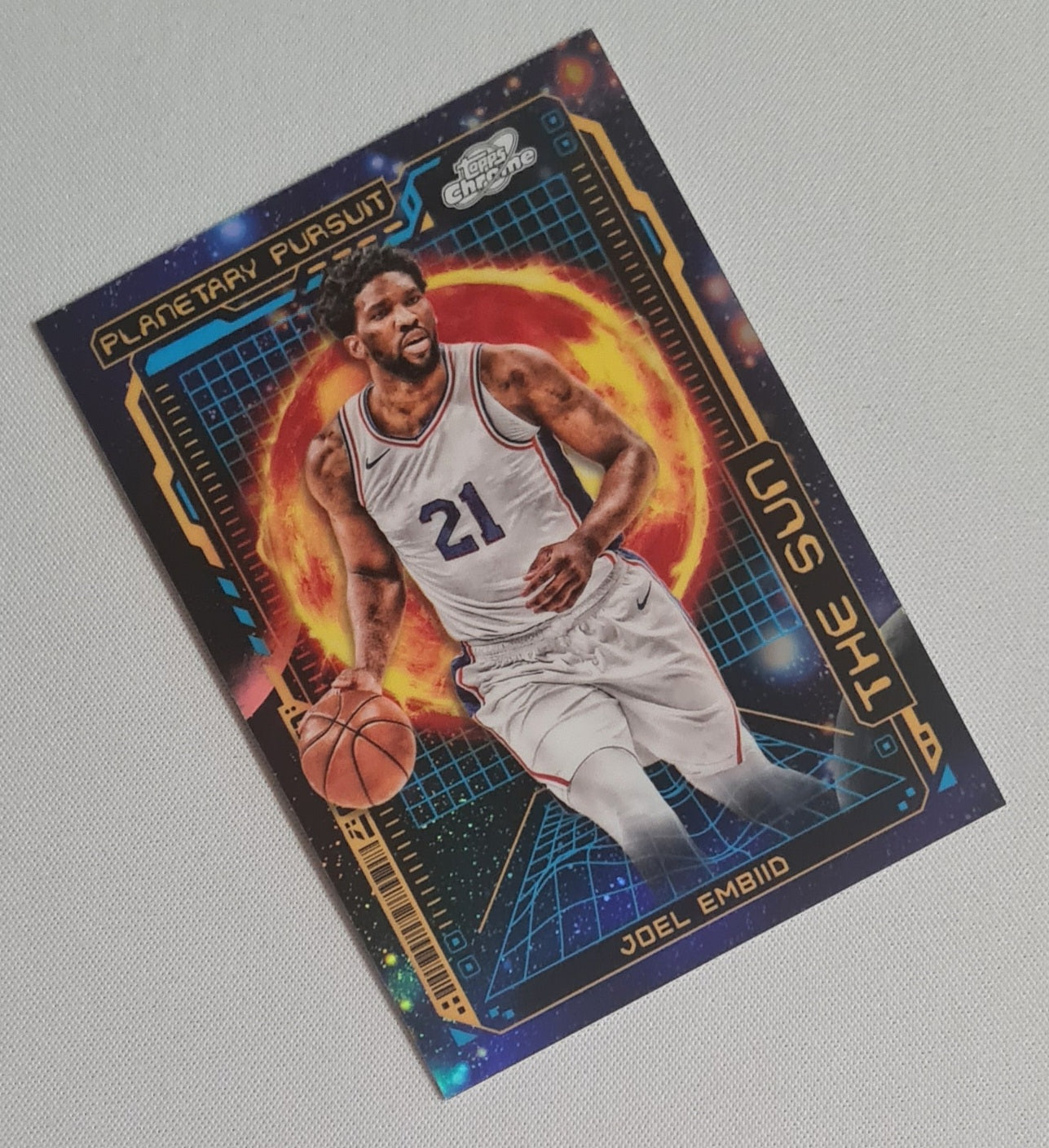 Joel Embiid - 2024 Topps Chrome Planetary Pursuit The Sun #PPS-6 Philadelphia 76ers