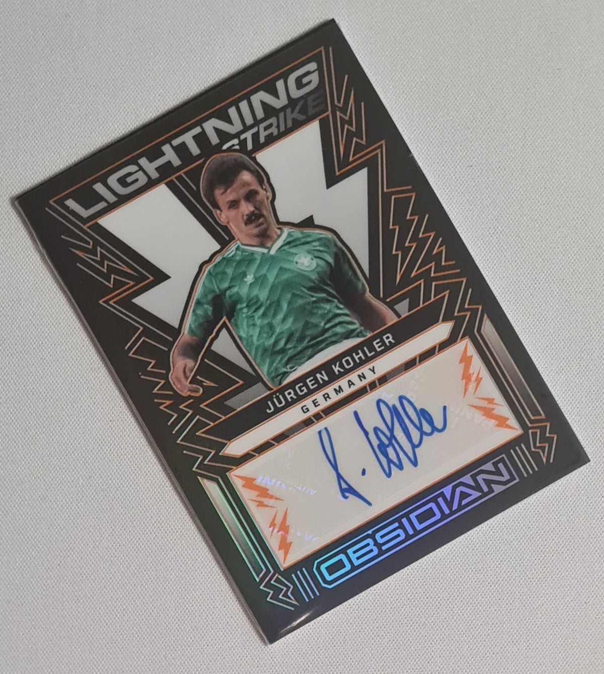 Jurgen Kohler - 2022/23 Panini Obsidian Lightning Strike Auto /75 #LS-JKO Germany