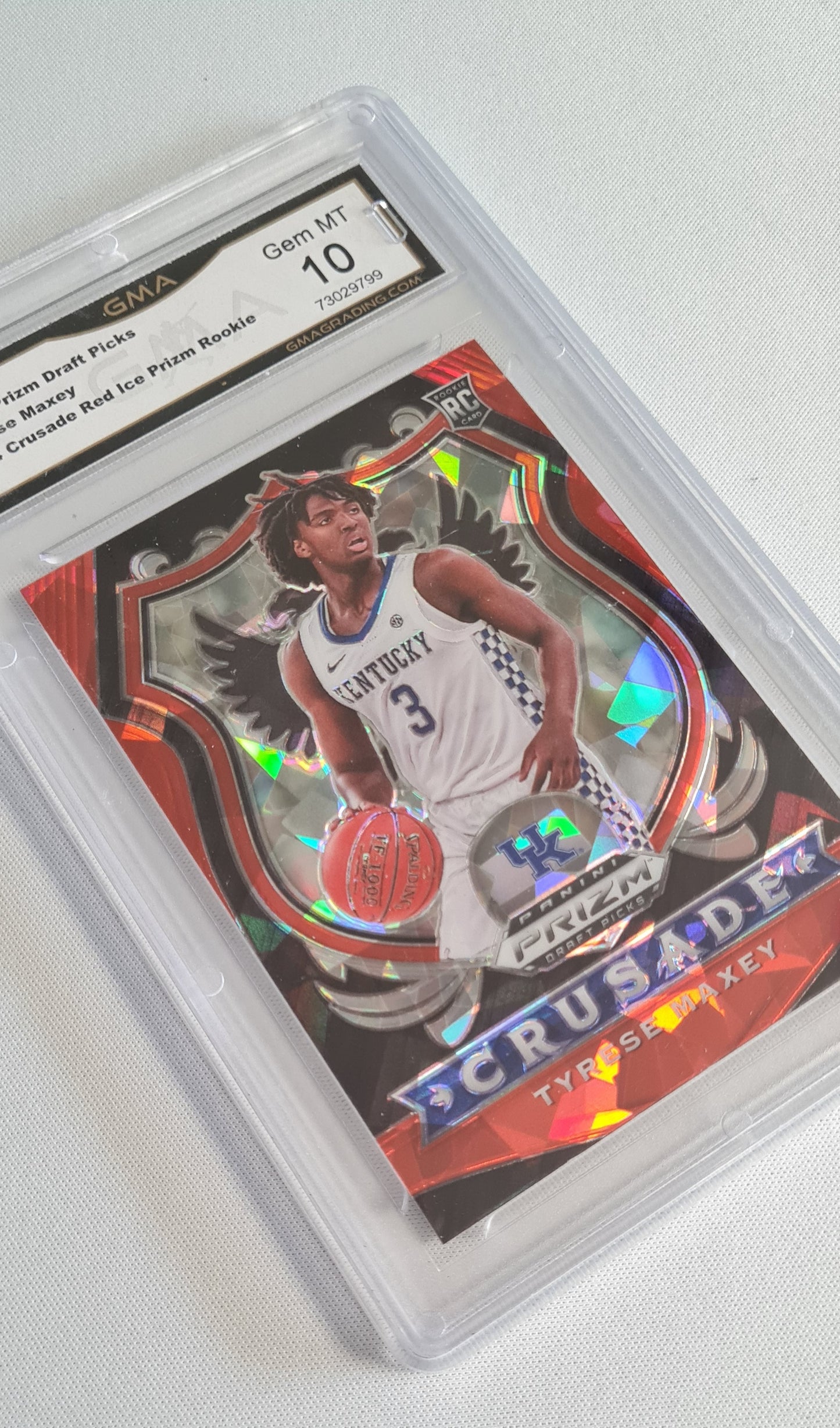 Tyrese Maxey - 2020 Panini Prizm Draft Picks Crusade Red Ice Prizm GMA 10 #94 Kentucky