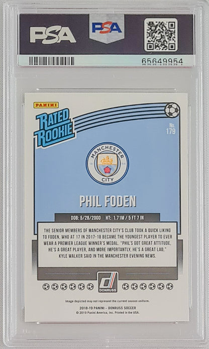 Phil Foden PSA 9 - 2019 Panini Donruss Rated Rookie Card