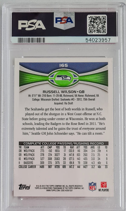 Russel Wilson PSA 8 - 2012 Topps Passing Stands Visible - RC