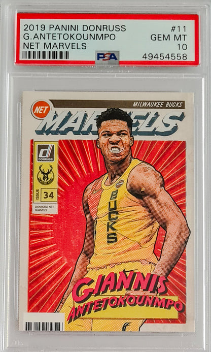 Giannis Antetokounmpo PSA 10 - 2019 Panini Donruss NET MARVELS